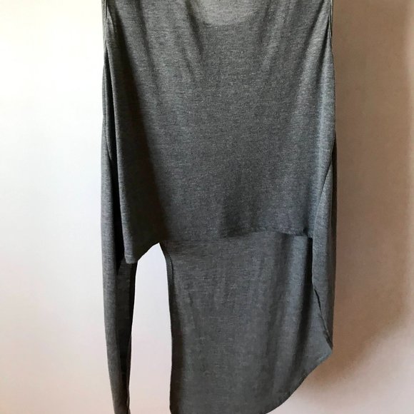 Ardene Light Grey Long Tank Graphic "Just Parfait" With Jewels on the Shoulder - Picture 4 of 4